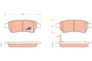 GDB3405DT Sada brzdových destiček, kotoučová brzda DTEC COTEC TRW