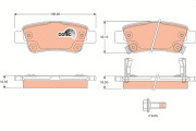 GDB3446 Sada brzdových destiček, kotoučová brzda COTEC TRW