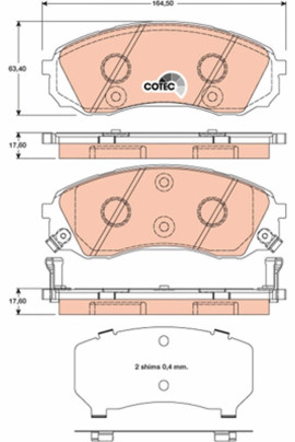 GDB3448 Sada brzdových destiček, kotoučová brzda COTEC TRW