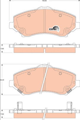 GDB4144 Sada brzdových destiček, kotoučová brzda COTEC TRW