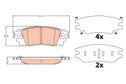 GDB4459DT Sada brzdových destiček, kotoučová brzda DTEC COTEC TRW