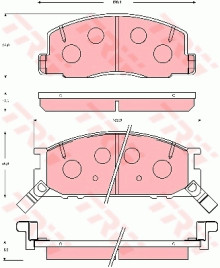 GDB7056 Sada brzdových destiček, kotoučová brzda TRW