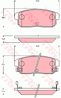 GDB7184DT Sada brzdových destiček, kotoučová brzda DTEC COTEC TRW