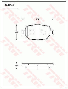 GDB7230 Sada brzdových destiček, kotoučová brzda TRW