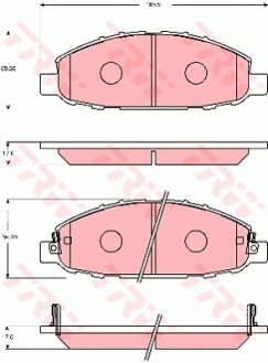 GDB7236 Sada brzdových destiček, kotoučová brzda TRW