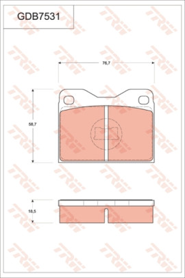 GDB7531 Sada brzdových destiček, kotoučová brzda TRW