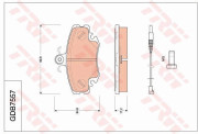 GDB7557 Sada brzdových destiček, kotoučová brzda TRW