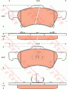 GDB7610 Sada brzdových destiček, kotoučová brzda TRW