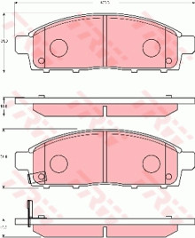 GDB7704DT Sada brzdových destiček, kotoučová brzda DTEC COTEC TRW