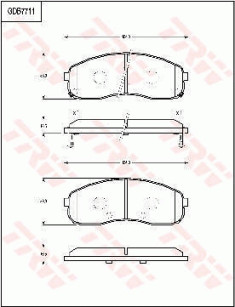 GDB7711AT TRW sada brzdových platničiek kotúčovej brzdy GDB7711AT TRW