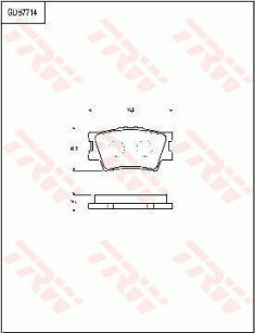 GDB7714 Sada brzdových destiček, kotoučová brzda TRW