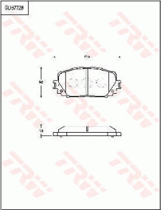 GDB7728 Sada brzdových destiček, kotoučová brzda TRW