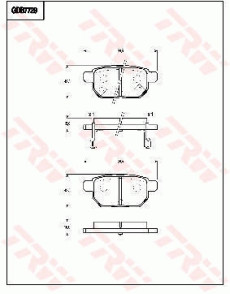 GDB7729 Sada brzdových destiček, kotoučová brzda TRW