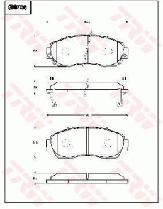 GDB7738DT Sada brzdových destiček, kotoučová brzda DTEC COTEC TRW