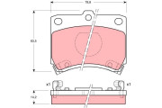 GDB773DT Sada brzdových destiček, kotoučová brzda DTEC COTEC TRW