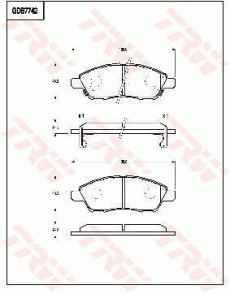 GDB7742 Sada brzdových destiček, kotoučová brzda TRW