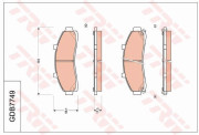 GDB7749 Sada brzdových destiček, kotoučová brzda TRW