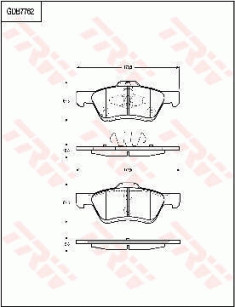 GDB7762 Sada brzdových destiček, kotoučová brzda TRW