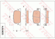 GDB7874 Sada brzdových destiček, kotoučová brzda TRW