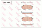 GDB7876 Sada brzdových destiček, kotoučová brzda TRW