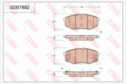 GDB7882 Sada brzdových destiček, kotoučová brzda TRW