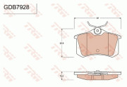 GDB7928 Sada brzdových destiček, kotoučová brzda TRW