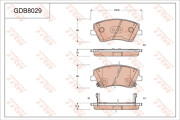 GDB8029 Sada brzdových destiček, kotoučová brzda TRW