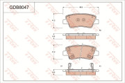 GDB8047DT Sada brzdových destiček, kotoučová brzda DTEC COTEC TRW