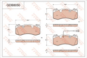 GDB8050 Sada brzdových destiček, kotoučová brzda TRW