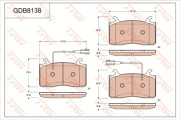 GDB8138 Sada brzdových destiček, kotoučová brzda TRW