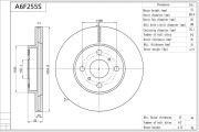 A6F255S Brzdový kotouč Premium Advics AISIN