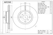 A6F256S Brzdový kotouč Premium Advics AISIN