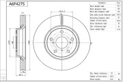 A6F427S Brzdový kotouč Premium Advics AISIN