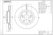 A6F457S Brzdový kotouč Premium Advics AISIN