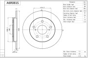 A6R081S Brzdový kotouč Premium Advics AISIN