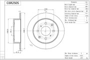 C6R250S Brzdový kotouč Premium Advics AISIN