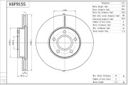 K6F915S Brzdový kotouč Premium Advics AISIN