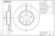 L6F931S Brzdový kotouč Premium Advics AISIN