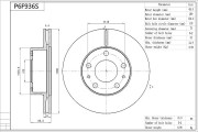 P6F936S Brzdový kotouč Premium Advics AISIN