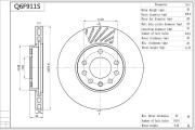 Q6F911S Brzdový kotouč Premium Advics AISIN