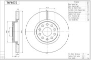 T6F667S Brzdový kotouč Premium Advics AISIN