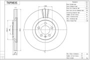 T6F983S Brzdový kotouč Premium Advics AISIN