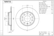 T6R973S Brzdový kotouč Premium Advics AISIN