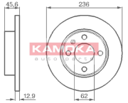 1031750 KAMOKA brzdový kotúč 1031750 KAMOKA