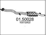 01.50028 MTS stredný tlmič výfuku 01.50028 MTS