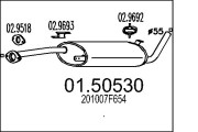 01.50530 Střední tlumič výfuku MTS