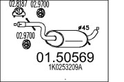 01.50569 Střední tlumič výfuku MTS