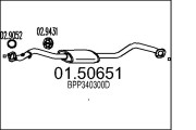 01.50651 Střední tlumič výfuku MTS