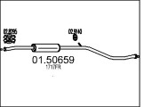 01.50659 Střední tlumič výfuku MTS