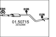 01.50715 Střední tlumič výfuku MTS